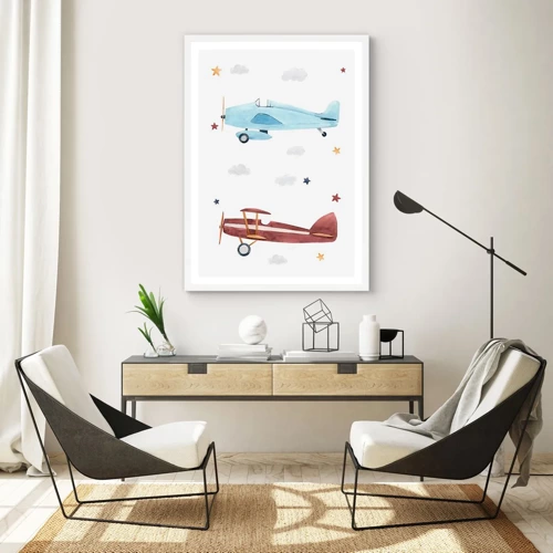 Poster in white frmae - Mr Pilot We Are Waiting! - 30x40 cm