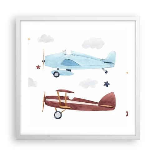 Poster in white frmae - Mr Pilot We Are Waiting! - 50x50 cm