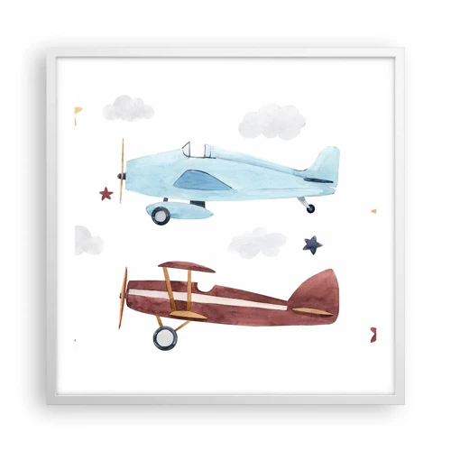 Poster in white frmae - Mr Pilot We Are Waiting! - 60x60 cm