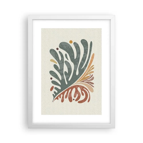 Poster in white frmae - Multicolour Leaf - 30x40 cm