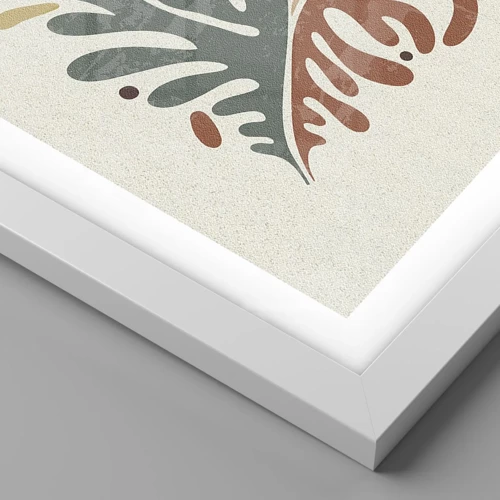 Poster in white frmae - Multicolour Leaf - 40x50 cm