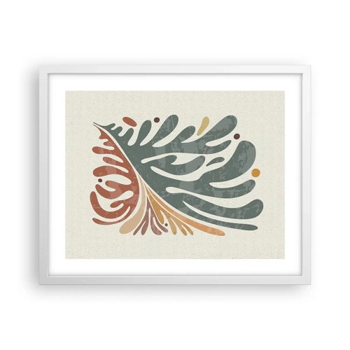 Poster in white frmae - Multicolour Leaf - 50x40 cm