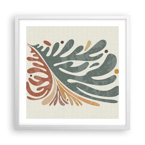 Poster in white frmae - Multicolour Leaf - 50x50 cm