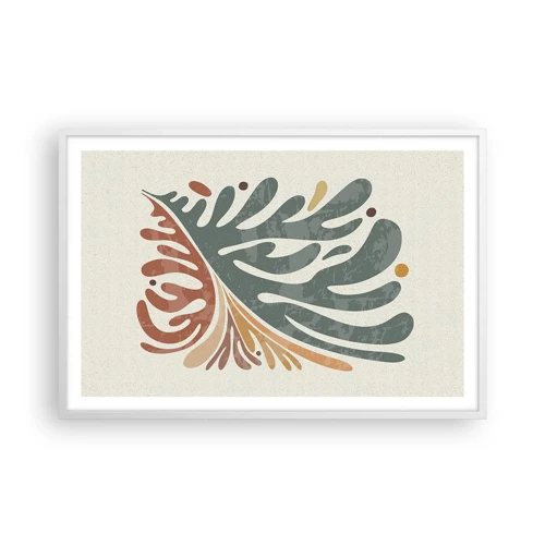 Poster in white frmae - Multicolour Leaf - 91x61 cm