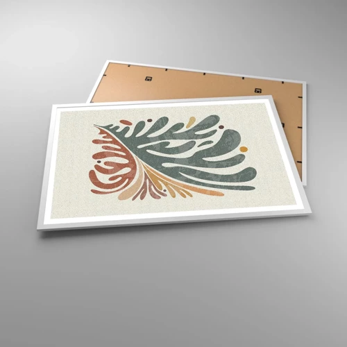 Poster in white frmae - Multicolour Leaf - 91x61 cm