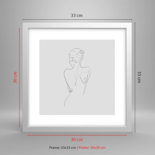 Poster in white frmae - Music of the Body - 30x30 cm