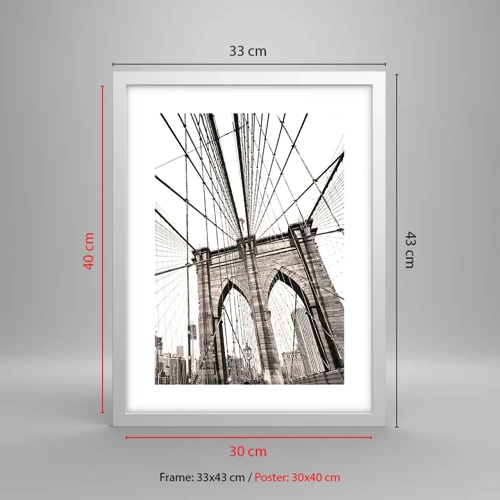 Poster in white frmae - New York Cathedral - 30x40 cm