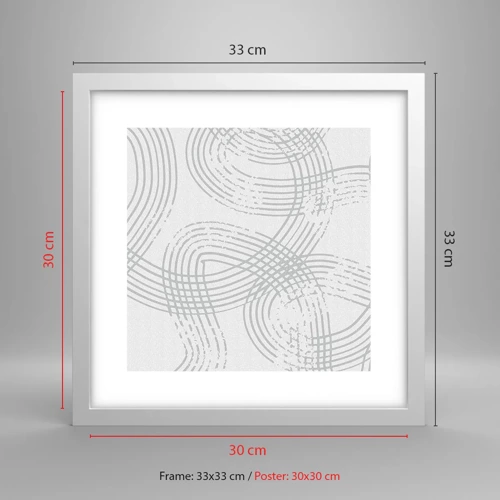 Poster in white frmae - No Straight Line - 30x30 cm