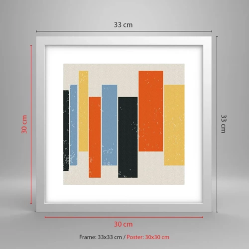 Poster in white frmae - Notation of Music - 30x30 cm