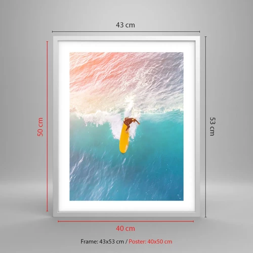 Poster in white frmae - Ocean Rider - 40x50 cm