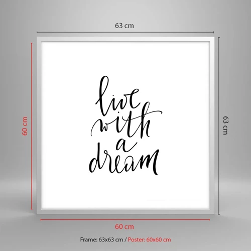 Poster in white frmae - Of Course - 60x60 cm