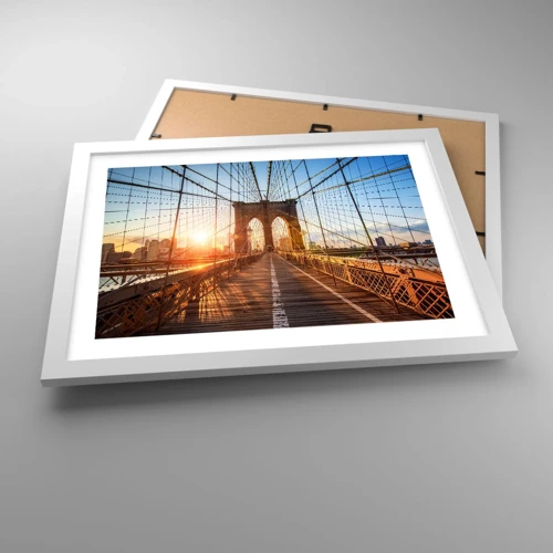 Poster in white frmae - On a Golden Bridge - 40x30 cm