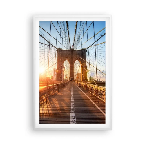 Poster in white frmae - On a Golden Bridge - 61x91 cm