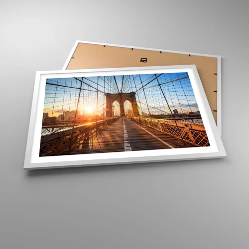 Poster in white frmae - On a Golden Bridge - 70x50 cm