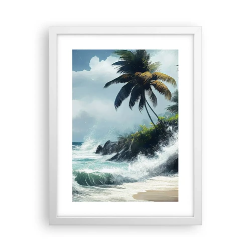 Poster in white frmae - On a Tropical Shore - 30x40 cm