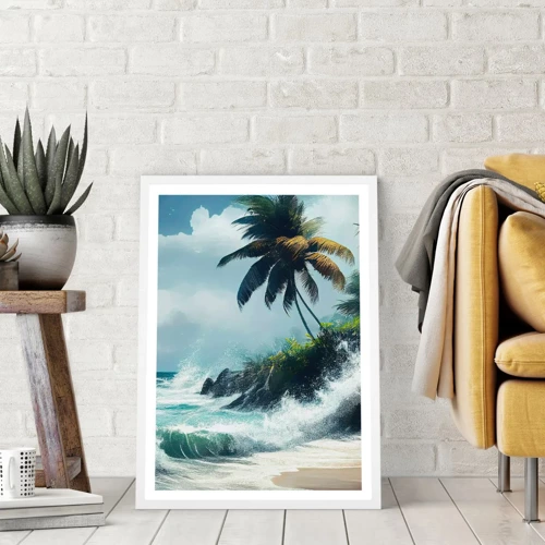 Poster in white frmae - On a Tropical Shore - 40x50 cm