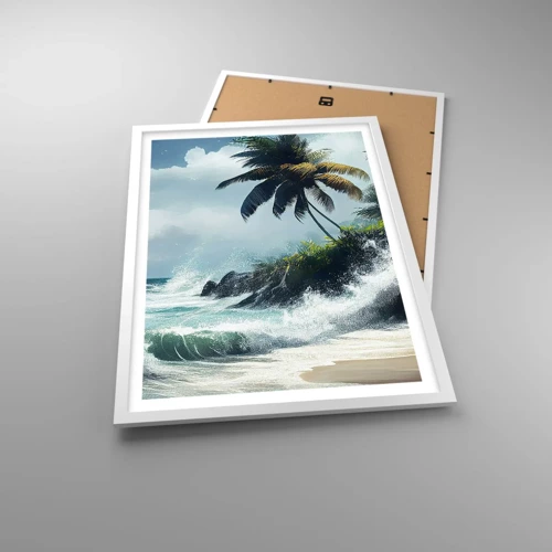 Poster in white frmae - On a Tropical Shore - 50x70 cm