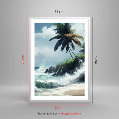 Poster in white frmae - On a Tropical Shore - 50x70 cm