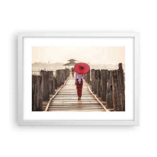 Poster in white frmae - On an Old Bridge - 40x30 cm