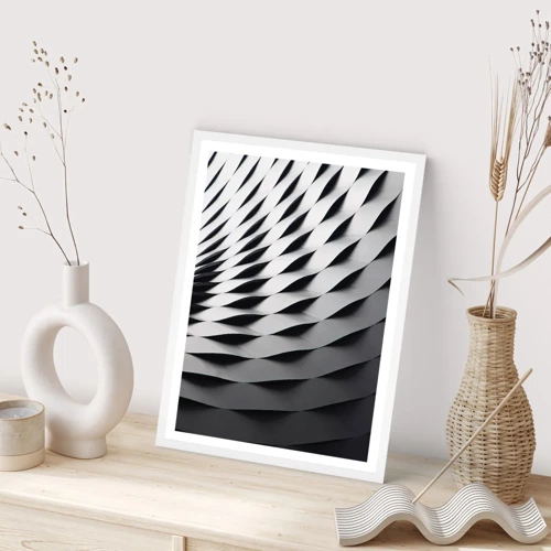 Poster in white frmae - On the Surface of the Wave - 50x70 cm