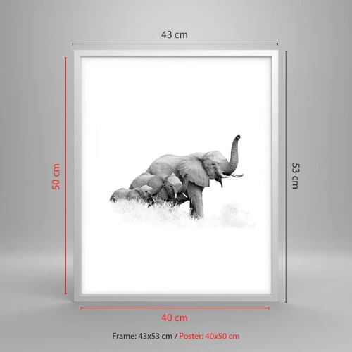 Poster in white frmae - One, Two, Three - 40x50 cm