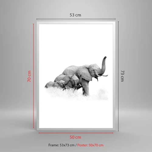 Poster in white frmae - One, Two, Three - 50x70 cm