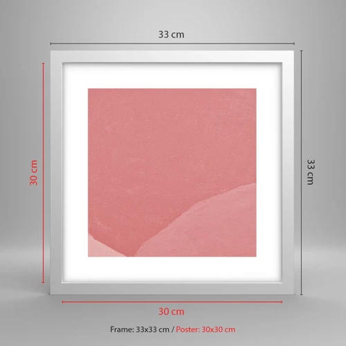 Poster in white frmae - Organic Composition In Pink - 30x30 cm