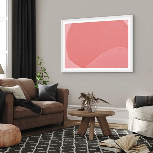 Poster in white frmae - Organic Composition In Pink - 40x30 cm