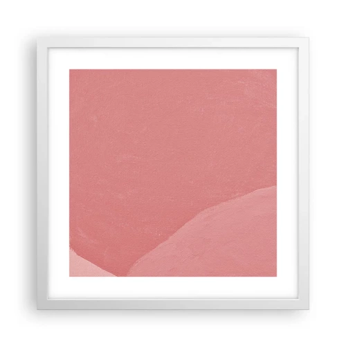 Poster in white frmae - Organic Composition In Pink - 40x40 cm