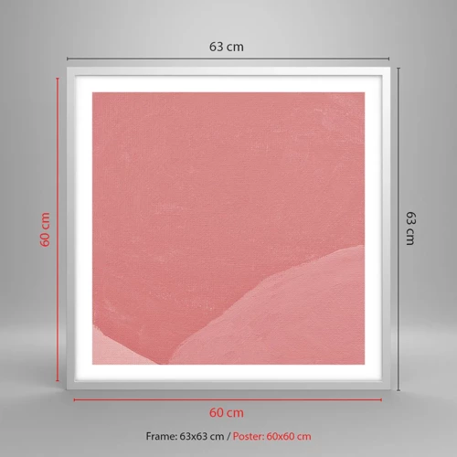 Poster in white frmae - Organic Composition In Pink - 60x60 cm