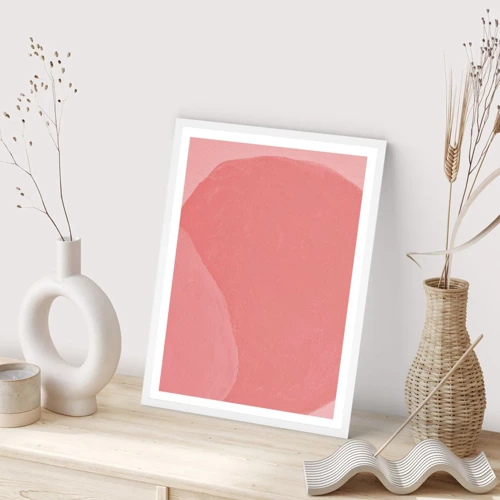 Poster in white frmae - Organic Composition In Pink - 61x91 cm