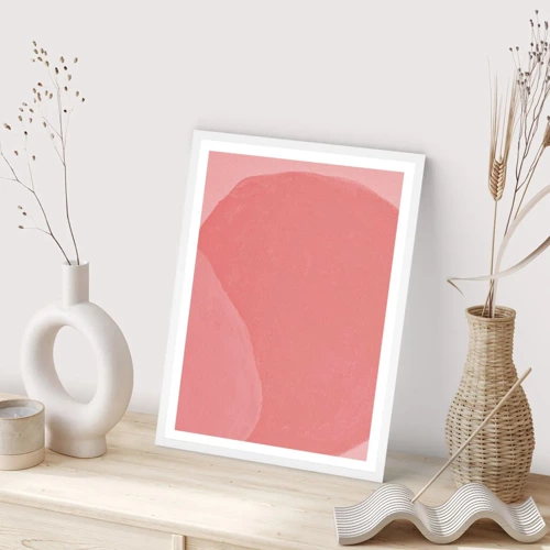 Poster in white frmae - Organic Composition In Pink - 70x100 cm
