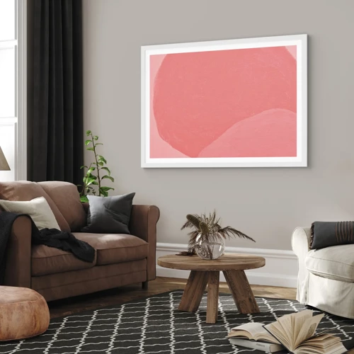 Poster in white frmae - Organic Composition In Pink - 91x61 cm