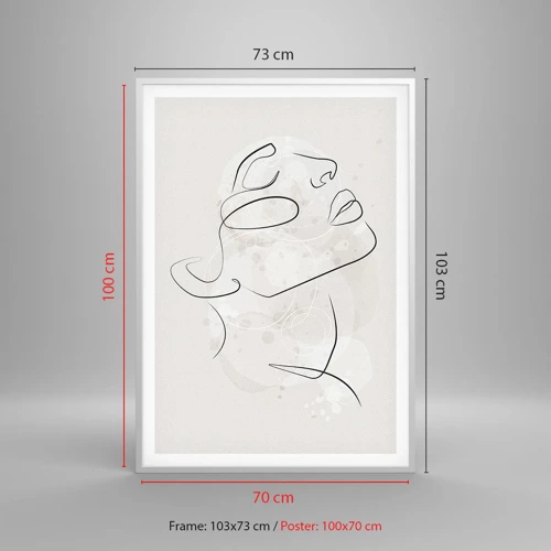 Poster in white frmae - Outline of Happiness - 70x100 cm