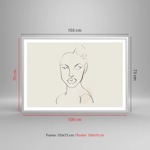 Poster in white frmae - Outline of Sensuality - 100x70 cm