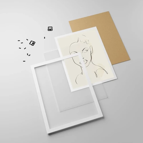 Poster in white frmae - Outline of Sensuality - 30x40 cm