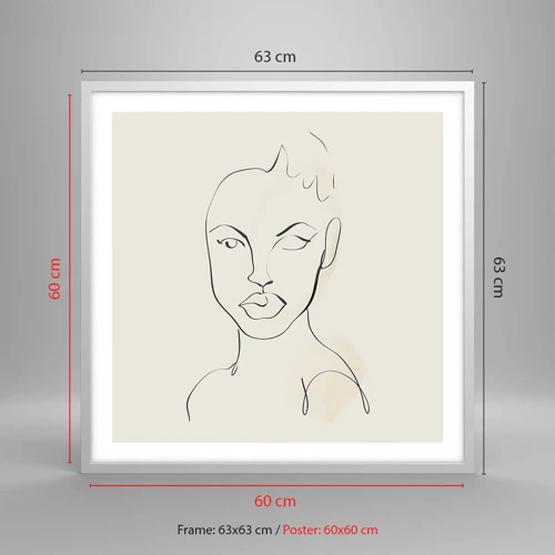 Poster in white frmae - Outline of Sensuality - 60x60 cm