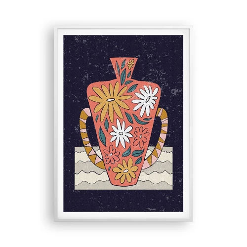 Poster in white frmae - Painted Vase - 70x100 cm