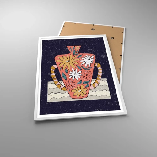 Poster in white frmae - Painted Vase - 70x100 cm