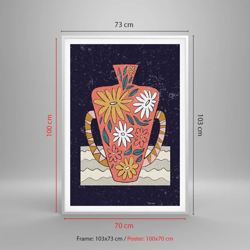 Poster in white frmae - Painted Vase - 70x100 cm