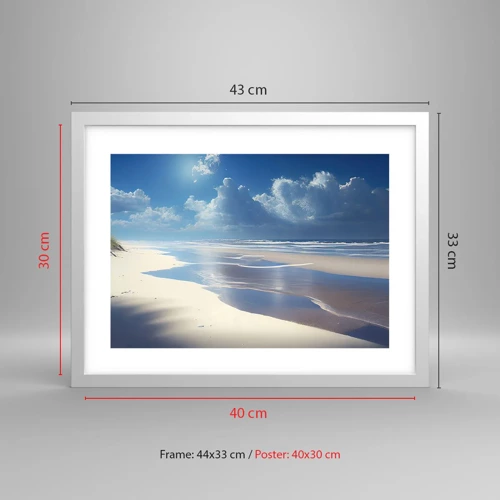 Poster in white frmae - Paradise Holiday - 40x30 cm