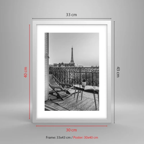 Poster in white frmae - Parisian Afternoon - 30x40 cm