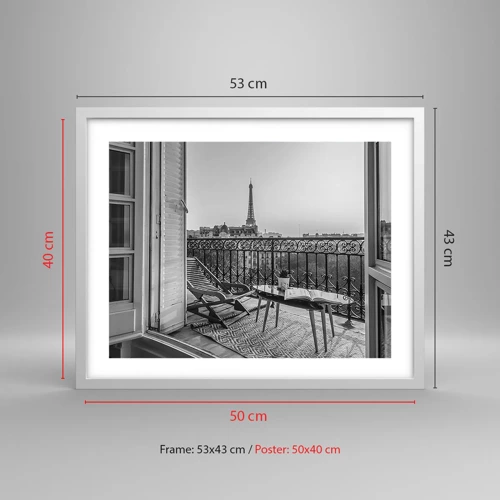 Poster in white frmae - Parisian Afternoon - 50x40 cm