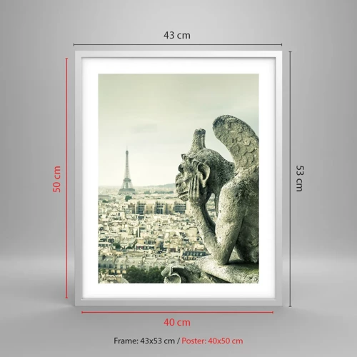 Poster in white frmae - Parisian Talks - 40x50 cm