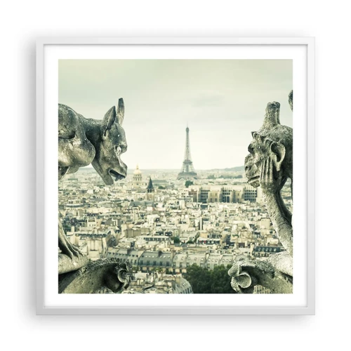 Poster in white frmae - Parisian Talks - 60x60 cm