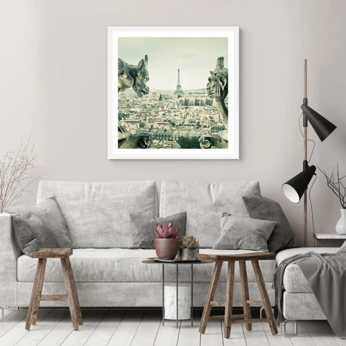 Poster in white frmae - Parisian Talks - 60x60 cm