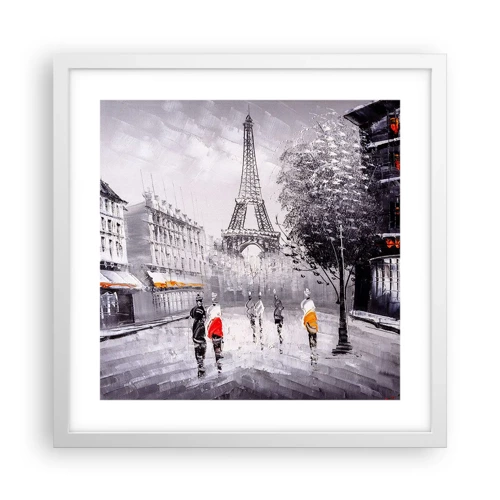 Poster in white frmae - Parisian Walk - 40x40 cm