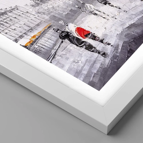 Poster in white frmae - Parisian Walk - 40x40 cm