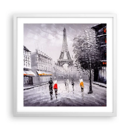 Poster in white frmae - Parisian Walk - 50x50 cm