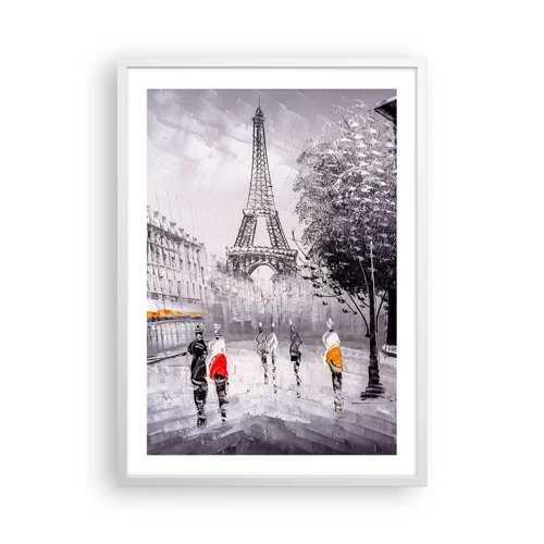 Poster in white frmae - Parisian Walk - 50x70 cm